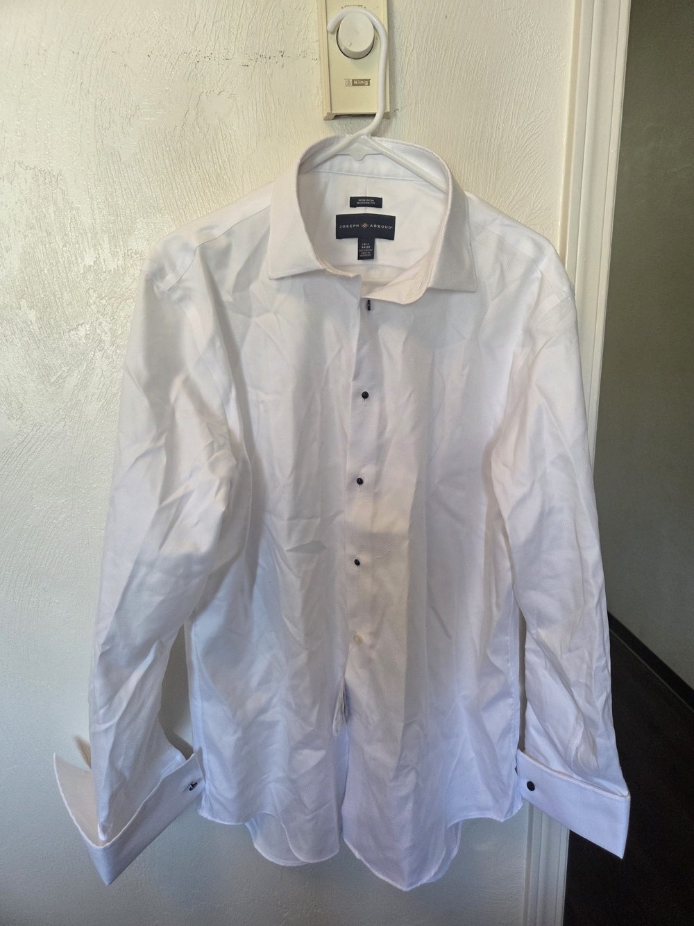 Joseph Abboud White Modern Fit French Cuff Formal Dress Shirt Size 16 1/2 Neck - Picture 2 of 7
